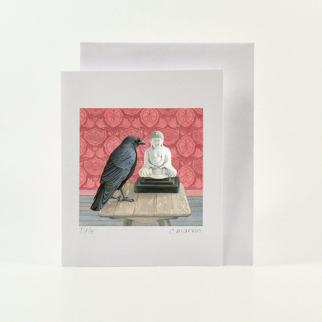 Crow Consults the Buddha - Wholesale Art Cards