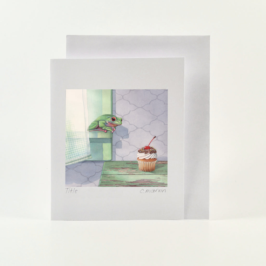 Frog Covets Cupcake - Wholesale Art Cards