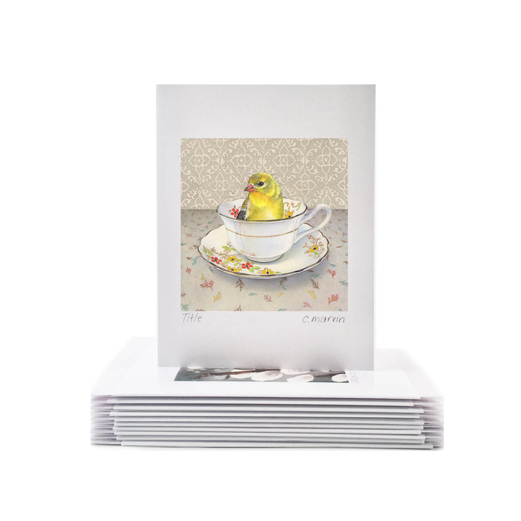 Finch in a Cup - Wholesale Art Cards