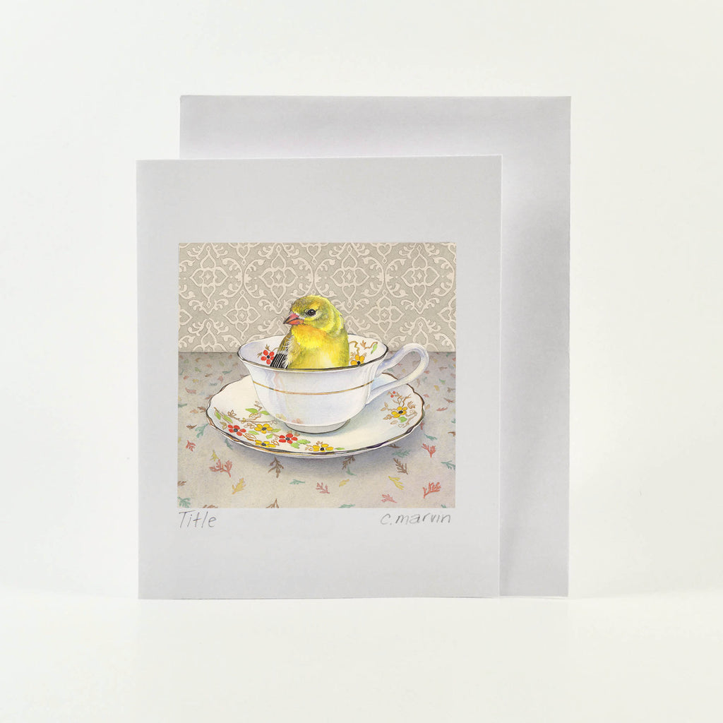 Finch in a Cup - Wholesale Art Cards