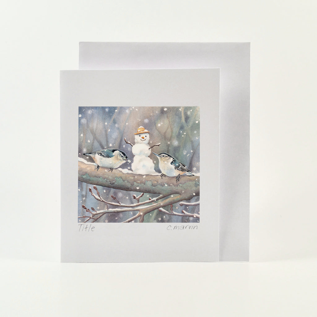 Nuthatches Love Winter - Wholesale Art Cards