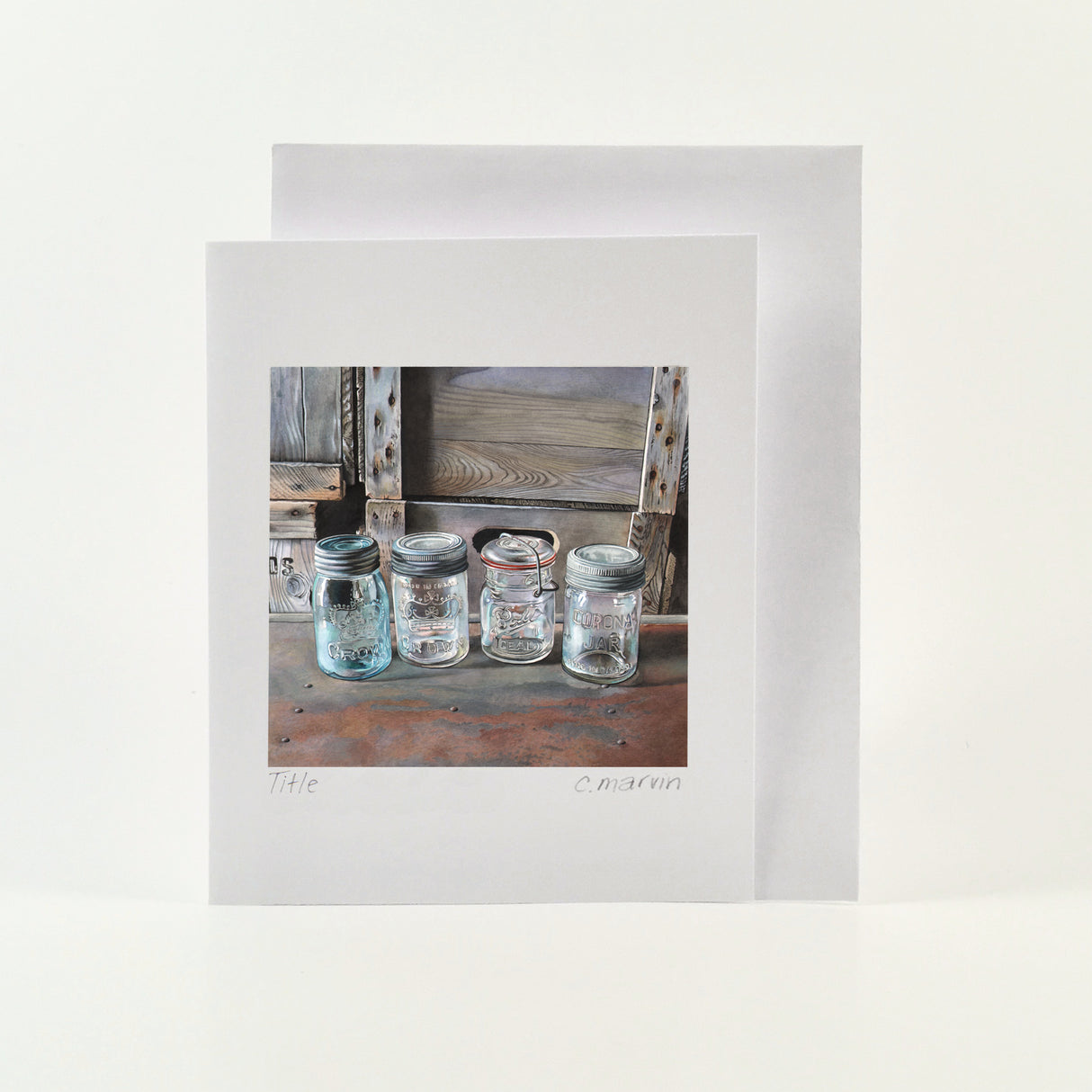 Still Life of Glass Jars set of 10
