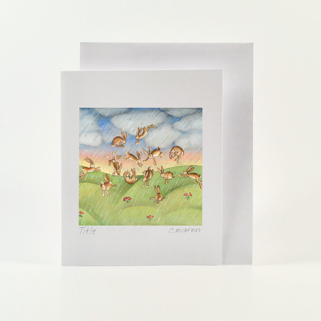 Rain Bunnies - Wholesale Art Cards