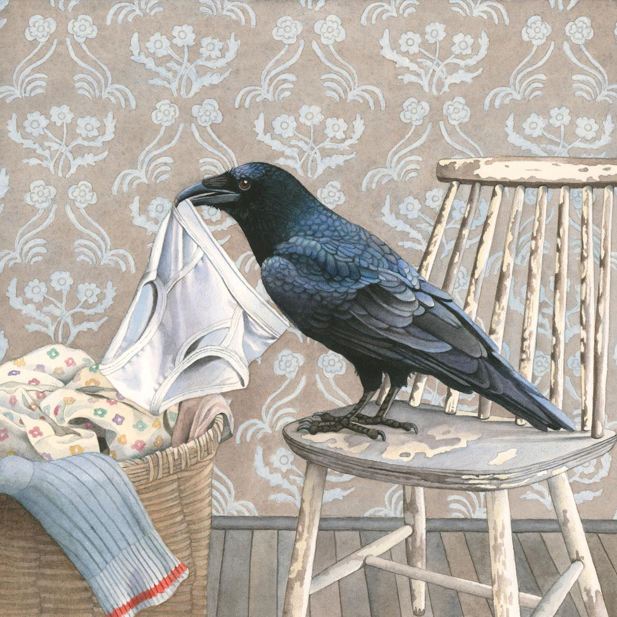 Crow Gathers Nesting Materials